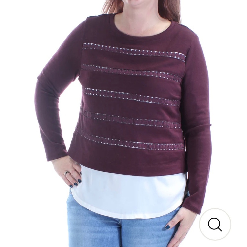 New Without Tag Maison Jules Long Maroon Long  Sleeve  Shirt Size M